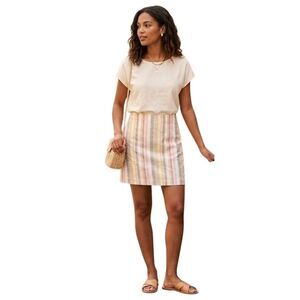 LOFT Pastel Striped Pocket Mini Skirt - Size 6 NWT